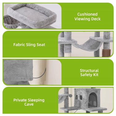 Стельовий дряпак для котів Balconera, високий стовп-дряпалка (161 - 220 см)