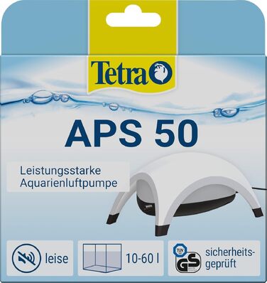 Tetra APS 50 – тиха мембранна повітряна помпа для акваріума 10-60 л, біла