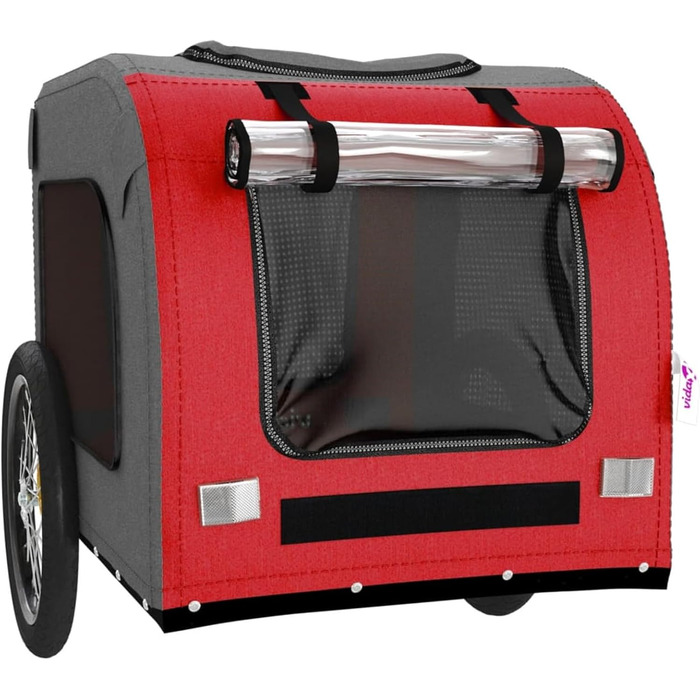 Причіп для велосипеда для собак, червоний та сірий, Oxford-Gewebe & Eisen, модель 93838