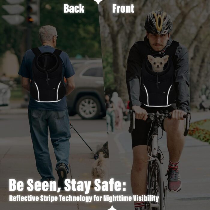 Сумка-переноска для собак YUDODO, переноска для тварин, чорна, для маленьких собак, котів, кроликів (M, 2,3–4,5 кг)