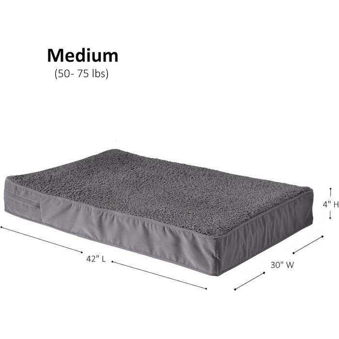 Ортопедичне собаче ліжко Happy Hounds Oscar, сіре, розмір M, 107x76x10 см