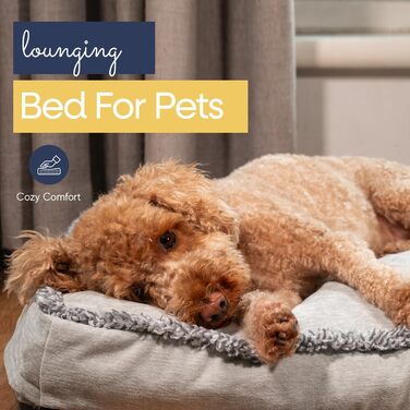 Крісло-ліжко для собак Маленьке, ультрам'яке, плюшеве, тепле. Зручна та затишна лежанка для домашніх тварин. Легка у догляді, знімний чохол, сірий колір (71 x 48 x 8 см)