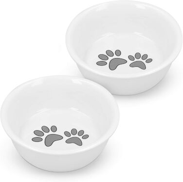 Набір мисок для котів та собак Navaris - миска для котів та собак з кераміки, набір - миска для корму, миска для води, миється в посудомийній машині (Style 2)