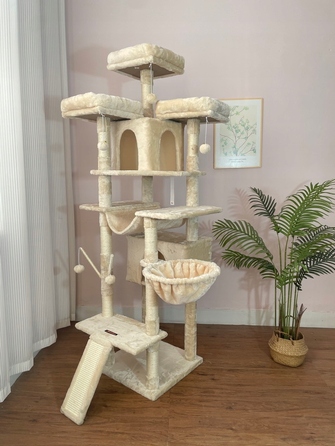 Ігровий комплекс для котів XXL: будинок-вежа з дряпачками, 185 см