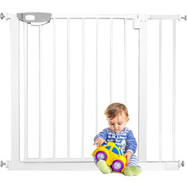 Захист для сходів та дверей: сітка-перегородка без свердління, 105-115 см, для собак та дітей, білий колір