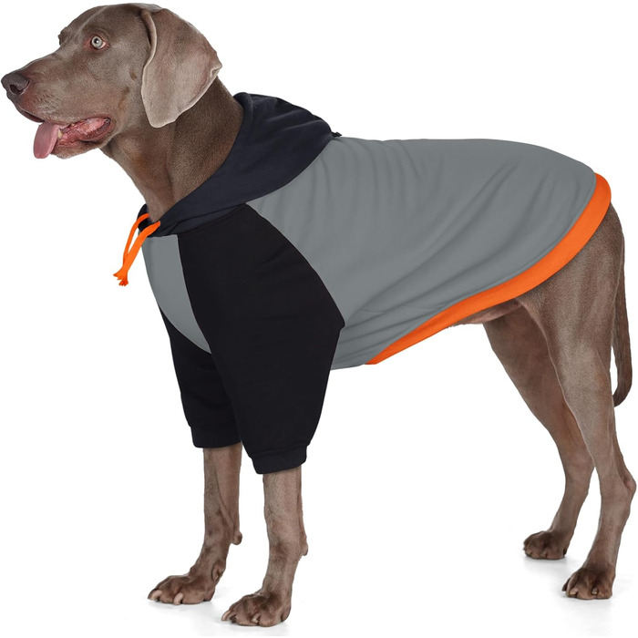 Теплий капюшонний светр AOFITEE для великих собак, рожевий, розмір L (XXX-Large, сірий)