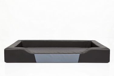 Крісло-лежанка для собак XL, 93x62 см, чорний Eco-шкіра, з м'яким матрацом