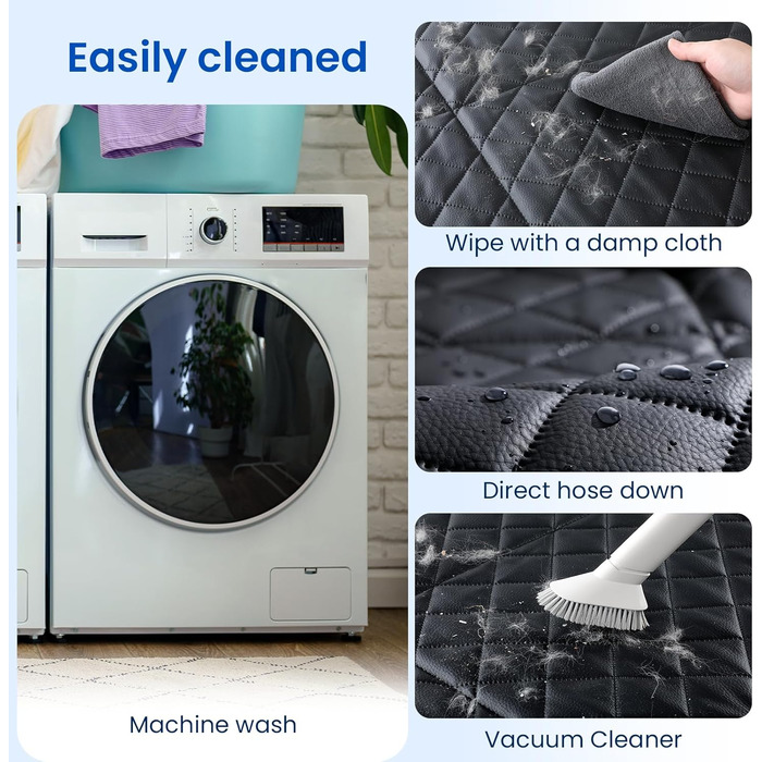 Захист для автосидіння PeCute: водонепроникний, з екошкіри, для собак, чорного кольору