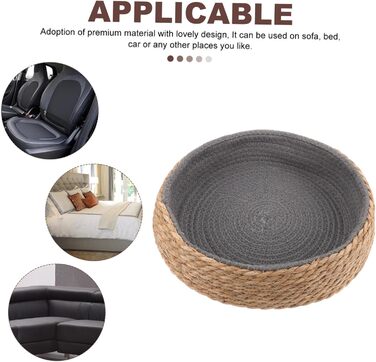 Кругле плете́не ліжко для котів та собак. Натуральне плетіння, будиночок для тварин, прохолодне та дихаюче ліжко, легко мити та підтримує тепло.