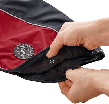 HUNTER Hundemantel Uppsala Allrounder - антрацит/червоний, водо- та вітронепроникний, знімний підклад, світловідбиваючі вставки, еластичні фіксатори, оптимальна посадка, розмір 35