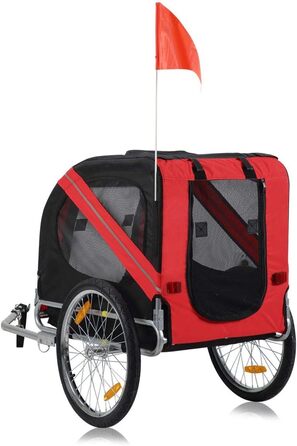 Фahrradanhänger Zoomundo для собак: червоний/чорний, срібна рама - Zoomundo