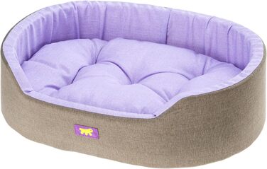 Крісло-ліжко для собак Ferplast, середніх порід, 65x46x17 см, коричнево-біле, з бавовни, 110x70x23 см