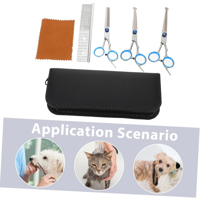 Професійні ножиці для грумінгу собак MILISTEN: набір з вигнутими та прямими ножицями з цинкової сплави, ергономічні