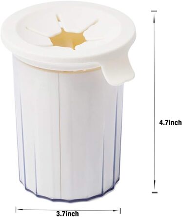 Очисник лап для собак: портативна чаша для миття лап з м'якою силіконовою щіткою, білий