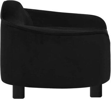 Софа для собак та котів, чорна, 67x47x36 см, плюшева, від vidaXL