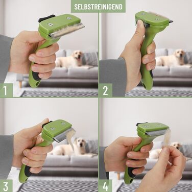 Гребінець для підшерстка ReaVET для собак та котів з короткою шерстю, середніх порід | Видаляє підшерсток, доглядає за верхнім шаром | з кнопкою самоочищення | ідеальний для сезонного линяння