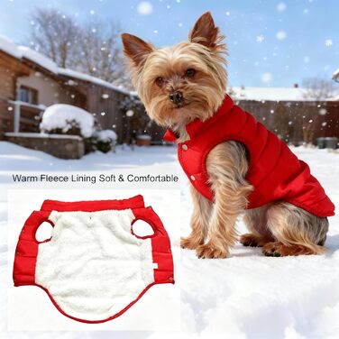 Теплий зимовий одяг для собак: водонепроникна куртка з флісу для великих собак. Зелений колір, розмір S, червоний.