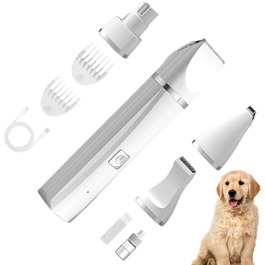 Професійна машинка для стрижки собак, бездротова, акумуляторна, для маленьких собак, тиха, для котів, вух, обличчя та задньої частини тіла, біла