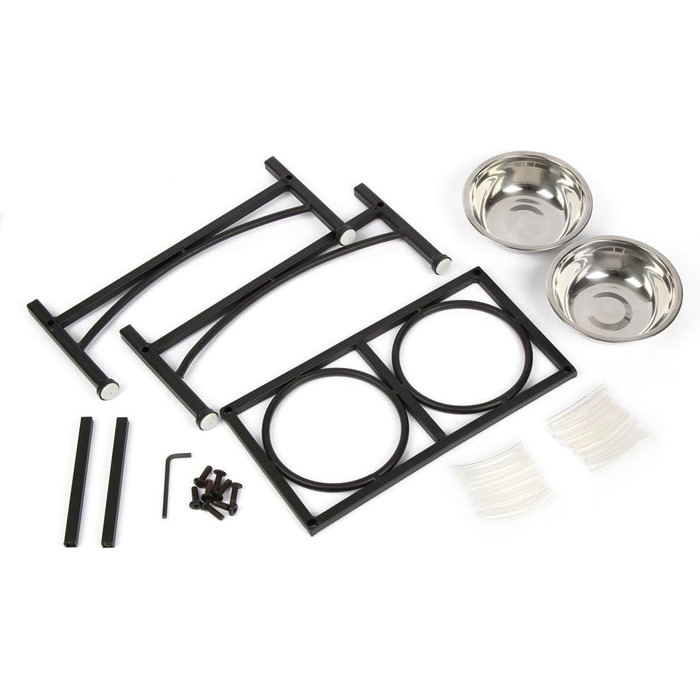 Підвищена годівниця для собак Funkeen з подвійними мисками з нержавіючої сталі, для середніх собак, об'єм 1 кварту