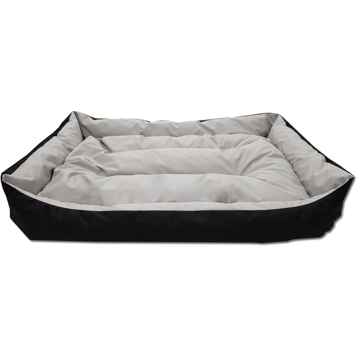 Ліжко для собак великих порід Odolplusz, корзина, диван для тварин, 150x105 см (чорний + графітовий сірий)