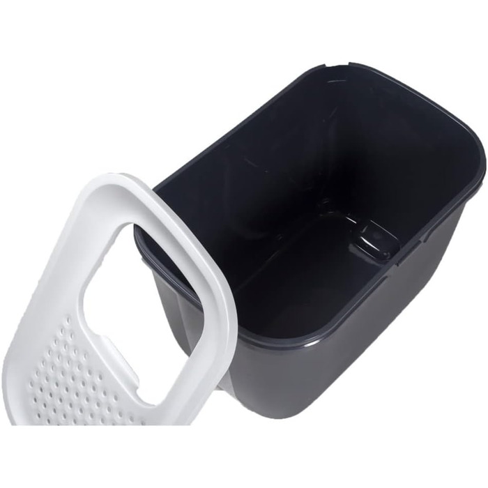 Лотку для котів Katzentoilette Hop In, сірий антрацит/білий, 58,5 x 39 x 39,5 см