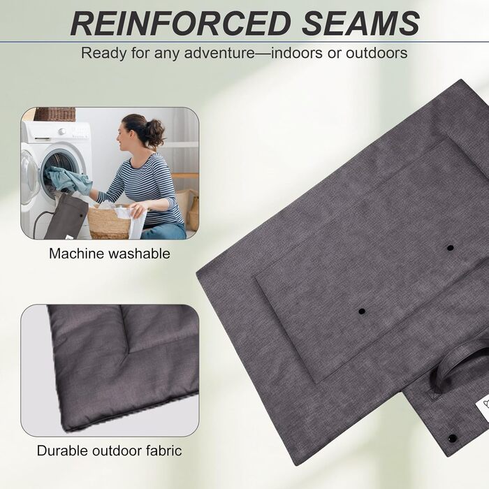 Лежанка для собак і котів, килимок для собак у дорогу, водонепроникний, з можливістю прання та складання, для внутрішнього та зовнішнього використання, кемпінг, подорожі (Сірий, S)