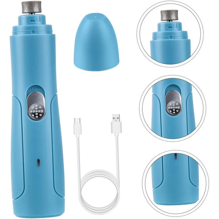 Електричний триммер для нігтів Milisten для собак та котів - тиха робота, регулювання швидкості, ергономічний дизайн