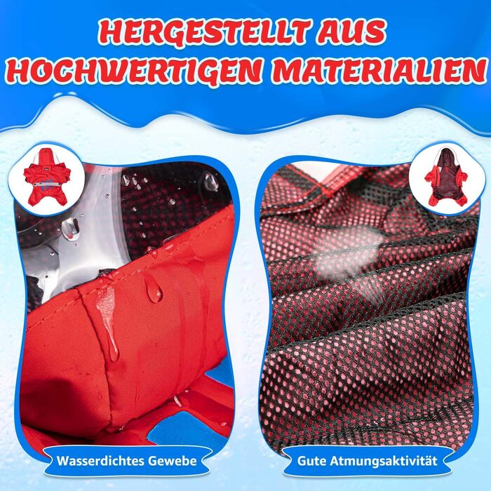 Водонепроникний дощовик для собак Eyein з капюшоном, отворами для шлейки та світловідбиваючими смугами, зручний у пранні та зберіганні, для маленьких собак