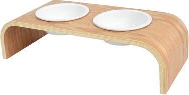 Набір мисок для котів та маленьких собак Neustein: 4 миски (2+2), 250 мл, кераміка, бамбук