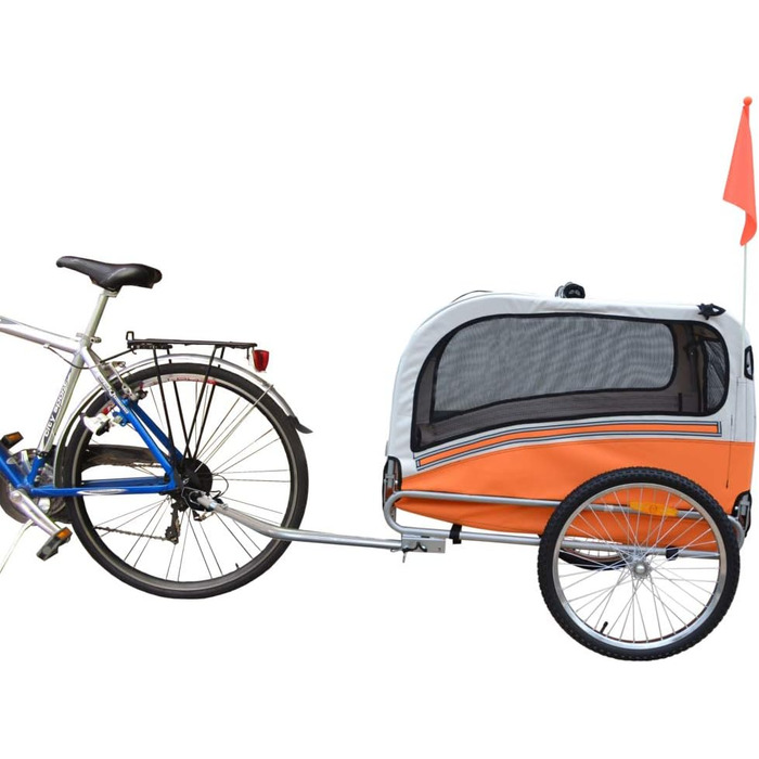 Причіп для собак PapilioShop Argo - великий, для собак S-M-L, зелений/помаранчевий