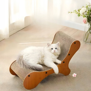 Низька картонна дряпалка для великих котів, коричнева, до 60 см