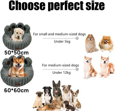 М'яке ліжко для домашніх тварин: ліжко для собак та котів у формі лап ведмедя, діаметр 60 см, сіре