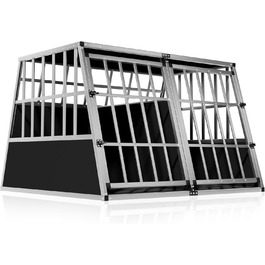 CADOCA® Клітка для собак, алюмінієва, 54x70x51 см, для перевезення в автомобілі, міцна, закривається, трапецієподібна, розмір M, CADOCA® Autobox