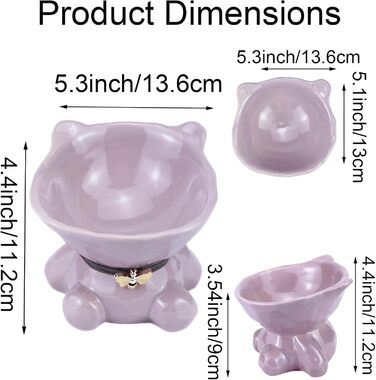 Підвищений годівниця для котів Busnos, керамічна, 14x13x11 см, блакитна