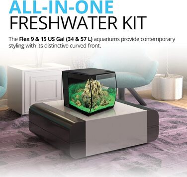 Акваріум Fluval Flex Nano 34 л, прісноводний, чорний колір