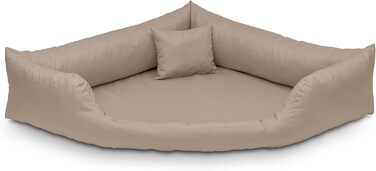 Ортопедичне собаче ліжко Juelle Dakota з ортопедичним матрацом, знімний чохол, прання в машині, M-XXL (120x90 см, Бежевий)