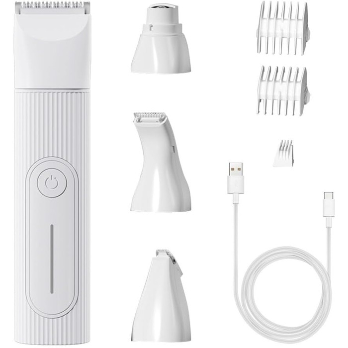 Машинка для стрижки собак та котів 4-в-1, безшумна, водонепроникна, акумуляторна