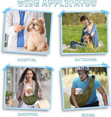 Сумка-переноска для домашніх тварин, регульована переноска для собак, реверсивна переноска для маленьких собак до 7 кг, переноска для собак, переноска для собак для прогулянок та активностей на відкритому повітрі (зелена)