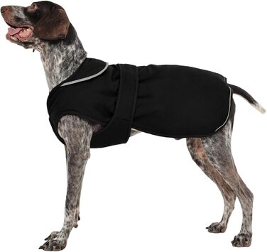 Водонепроникний зимовий одяг для собак Kuoser: теплий флісовий плащ для маленьких та середніх собак, чорний, розмір L (50-65 см)