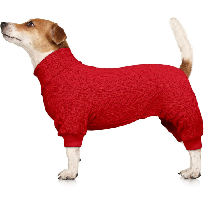 Теплий в'язаний пуловер для собак з коміром-горловиною, однотонний, для цуценят та собак середніх розмірів (зелений, розмір S/M). Також доступні: великий розмір, червоний, однотонні моделі Getaway Solids.