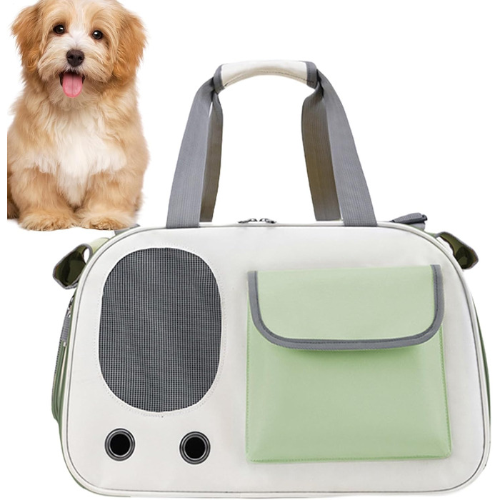 Транспортна сумка для котів та маленьких собак, портативна, складна, зелена