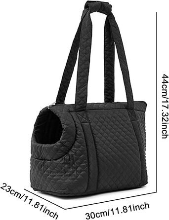 Сумка-переноска для собак та котів з бавовни, чорна. Легка переноска для цуценят, собак, котів. З кишенями.