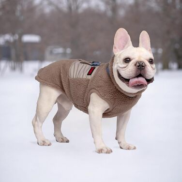 Теплий зимовий жилет для собак FeimaX з флісу, з D-початком, для малих та середніх собак, колір кава