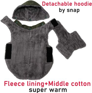 Флісовий худі для собак JoyDaog, теплий плед для цуценят, зелений, розмір S (1 шт.)