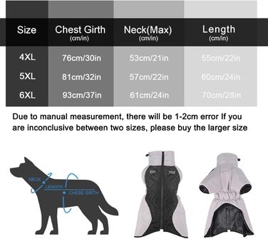 Водонепроникний теплий зимовий одяг для собак середніх та великих порід (5XL, чорний)