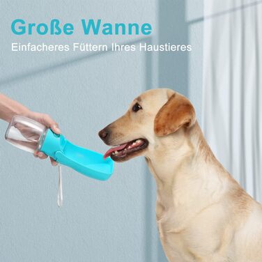 Водяна пляшка для собак на прогулянку 570мл або 350мл. Пляшка-поїльник для цуценят, малих, середніх та великих собак. Колір: блакитний