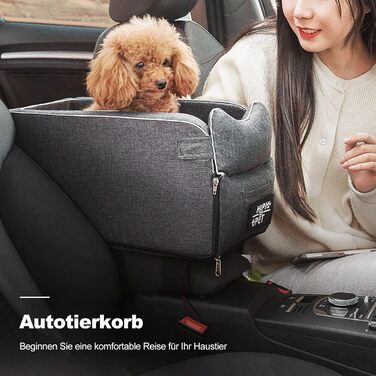 Автокрісло для собак Ergocar: підходить для малих собак та котів до 6 кг, з ременями, сіре