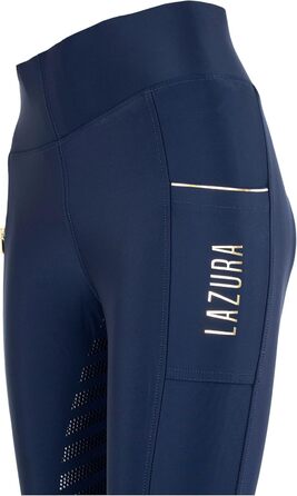 Легінси для верхової їзди Lazura Fenja | Повний силіконовий наповнювач | Рідзани з 2 кишенями для телефону | Легінси для верхової їзди Navy, розмір 36/38