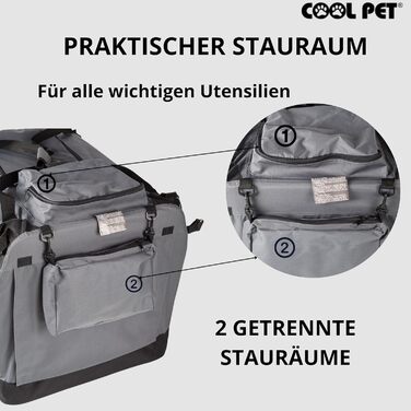 Переносна складана переносна коробка для собак 91х64х64 см (2XL, сірий)