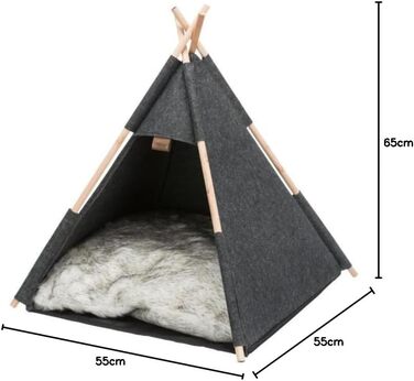 Типi Холе, фетр, 55 × 65 × 55 см, антрацит - затишна печера